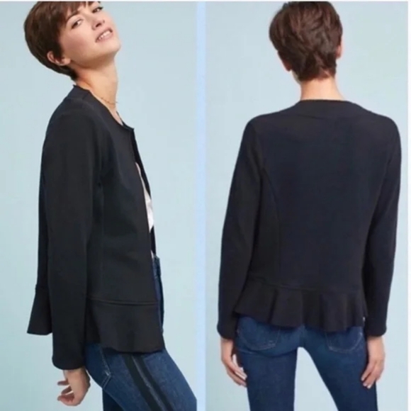 dolan Jackets & Blazers - DOLAN/ANTHROPOLOGIE black open peplum blazer, size M